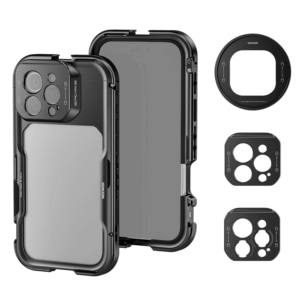 Gaiola-Cage-Smartphone-Neewer-PA073-T-Mount-17-67mm-para-iPhone-16-Pro -1- Gaiola-Cage-Smartphone-Neewer-PA073-T-Mount-17-67mm-para-iPhone-16-Pro -1-